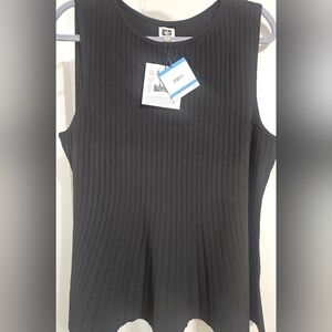 Anne Klein Black Ribbed Tank Top